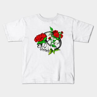 Goblincore - Skull with roses Kids T-Shirt